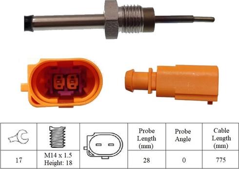 LUCAS LGS7037 - Датчик, температура вихлопних газів autocars.com.ua