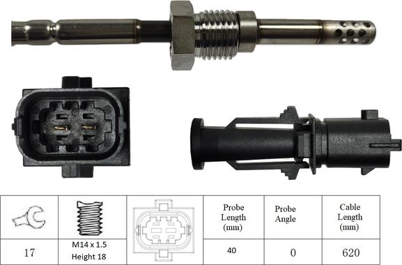 LUCAS LGS7043 - Датчик, температура вихлопних газів autocars.com.ua