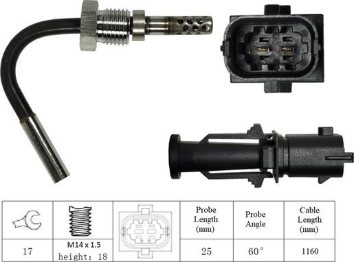 LUCAS LGS7055 - Датчик, температура вихлопних газів autocars.com.ua