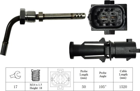 LUCAS LGS7123 - Датчик, температура вихлопних газів autocars.com.ua