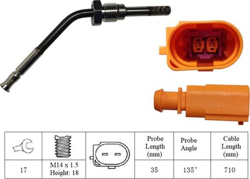 LUCAS LGS7183 - Датчик, температура вихлопних газів autocars.com.ua