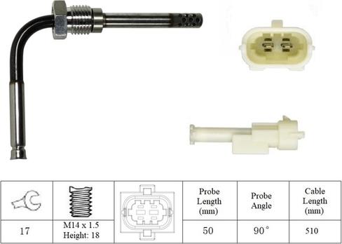 LUCAS LGS7203 - Датчик, температура выхлопных газов avtokuzovplus.com.ua