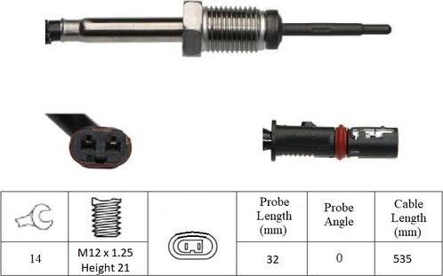 LUCAS LGS7219 - Датчик, температура выхлопных газов avtokuzovplus.com.ua