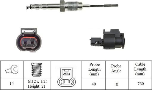 LUCAS LGS7303 - Датчик, температура вихлопних газів autocars.com.ua