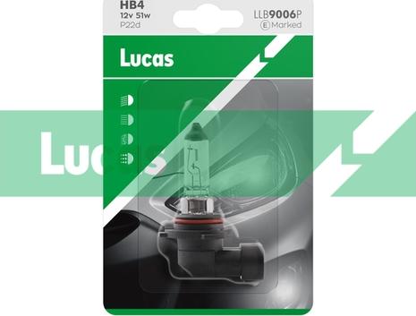 LUCAS LLB9006P - Лампа розжарювання, фара дальнього світла autocars.com.ua