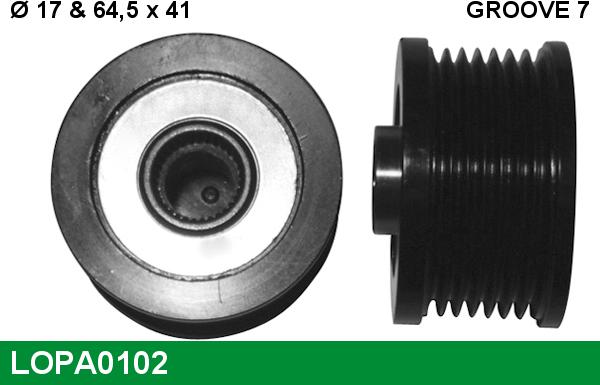 LUCAS LOPA0102 - Шкив генератора, муфта avtokuzovplus.com.ua