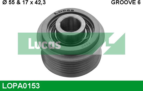 LUCAS LOPA0153 - Шкив генератора, муфта avtokuzovplus.com.ua