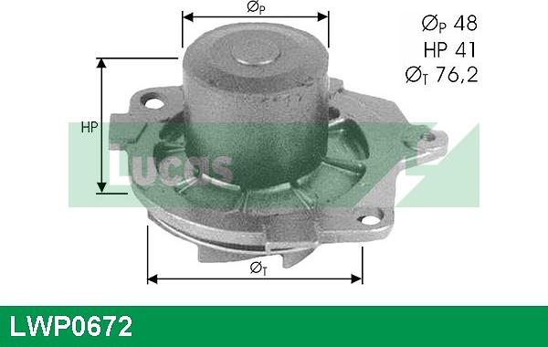 LUCAS LWP0672 - Водяний насос autocars.com.ua