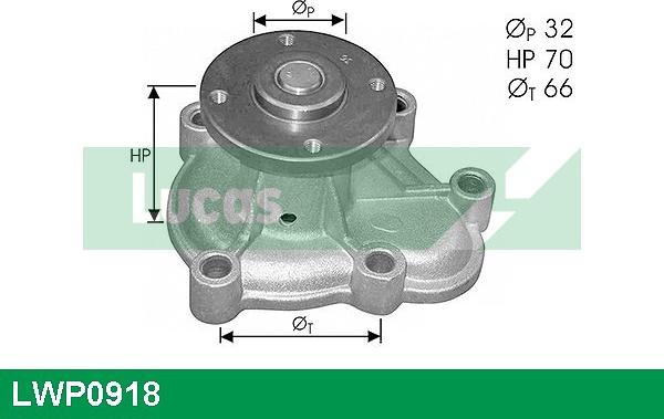 LUCAS LWP0918 - Водяний насос autocars.com.ua