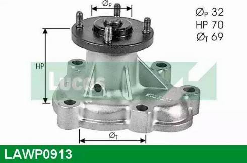 Lucas Engine Drive LAWP0913 - Водяний насос autocars.com.ua