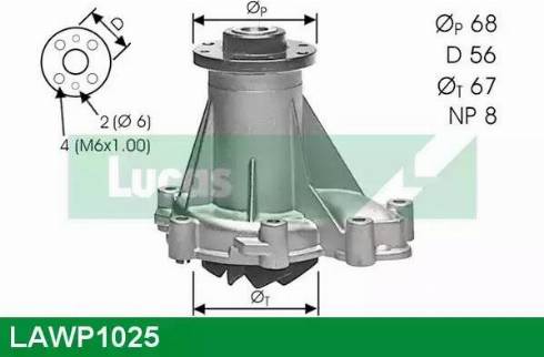 Lucas Engine Drive LAWP1025 - Водяний насос autocars.com.ua