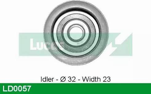 Lucas Engine Drive LD0057 - Натяжна ролик, ремінь ГРМ autocars.com.ua