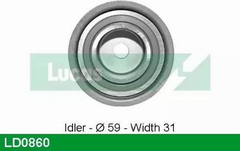 Lucas Engine Drive LD0860 - Натяжна ролик, ремінь ГРМ autocars.com.ua