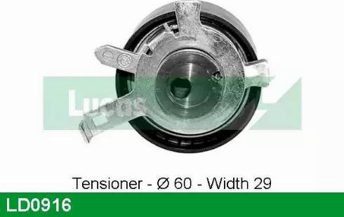 Lucas Engine Drive LD0916 - Натяжна ролик, ремінь ГРМ autocars.com.ua