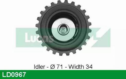 Lucas Engine Drive LD0967 - Паразитний / Провідний ролик, зубчастий ремінь autocars.com.ua