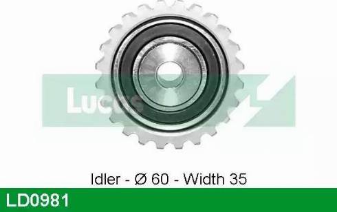 Lucas Engine Drive LD0981 - Натяжна ролик, ремінь ГРМ autocars.com.ua