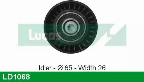 Lucas Engine Drive LD1068 - Паразитний / Провідний ролик, зубчастий ремінь autocars.com.ua