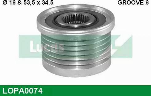 Lucas Engine Drive LOPA0074 - Шкив генератора, муфта autodnr.net