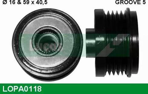 Lucas Engine Drive LOPA0118 - Шкив генератора, муфта autodnr.net