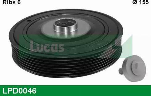 Lucas Engine Drive LPD0046 - Ремінний шків, колінчастий вал autocars.com.ua