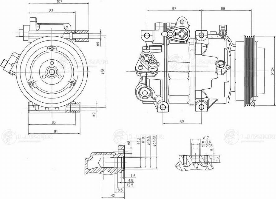 Luzar LCAC 0886 - Компрессор кондиционера avtokuzovplus.com.ua