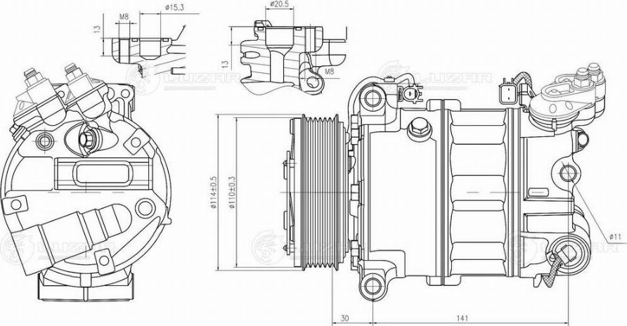 Luzar LCAC 1030 - Компрессор кондиционера avtokuzovplus.com.ua