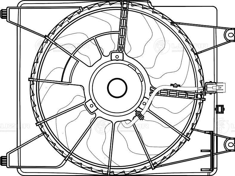 Luzar LFAC 0804 - Э-вентилятор кондиц. для а-м Hyundai Grand Starex H-1 07- 2.5D A2 с кожухом LFAC 0804 autodnr.net