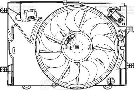Luzar LFK 0595 - Вентилятор охлаждения радиатора Авео Т300 11- с кожухом Luzar autocars.com.ua