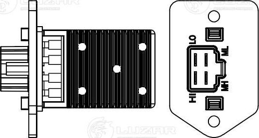 Luzar LFR 0564 - Резистор э-вент. отоп. для а-м Chevrolet Lacetti 04--Daewoo Gentra 13- LFR 0564 autodnr.net