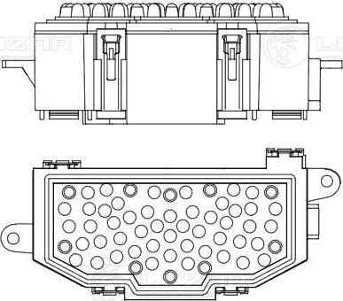 Luzar LFR 1880 - Резистор э-вент. отоп. для а-м Audi A4 B8 07--Q5 08- LFR 1880 autodnr.net