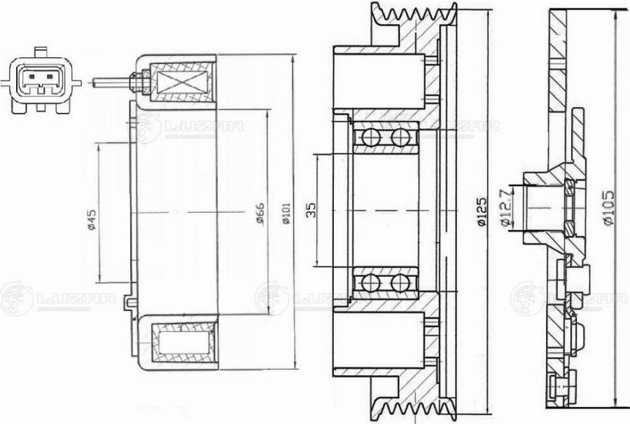 Luzar LMAC 0901 - Электромагнитное сцепление, компрессор avtokuzovplus.com.ua