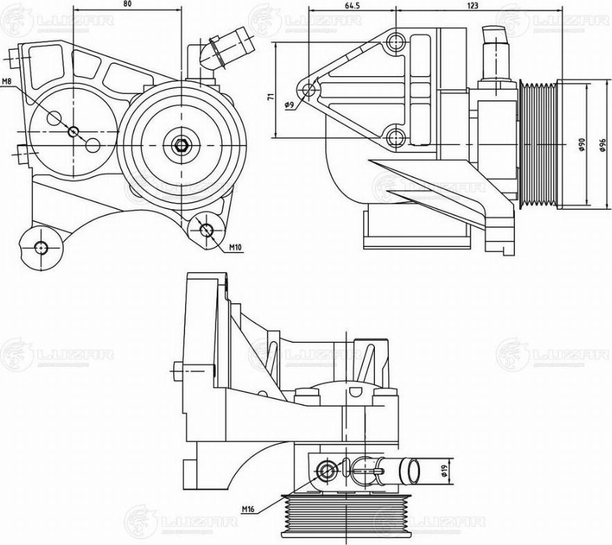 Luzar LPS 1602 - Гидравлический насос, рулевое управление, ГУР avtokuzovplus.com.ua