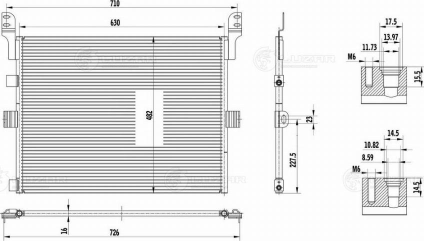 Luzar LRAC 0925 - Конденсатор кондиционера avtokuzovplus.com.ua