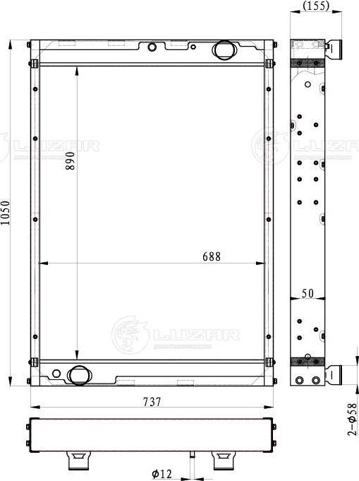 Luzar LRc 0765b - Радіатор, охолодження двигуна autocars.com.ua