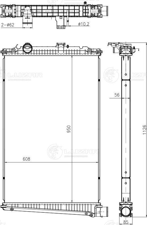 Luzar LRc 2805 - Радиатор, охлаждение двигателя avtokuzovplus.com.ua