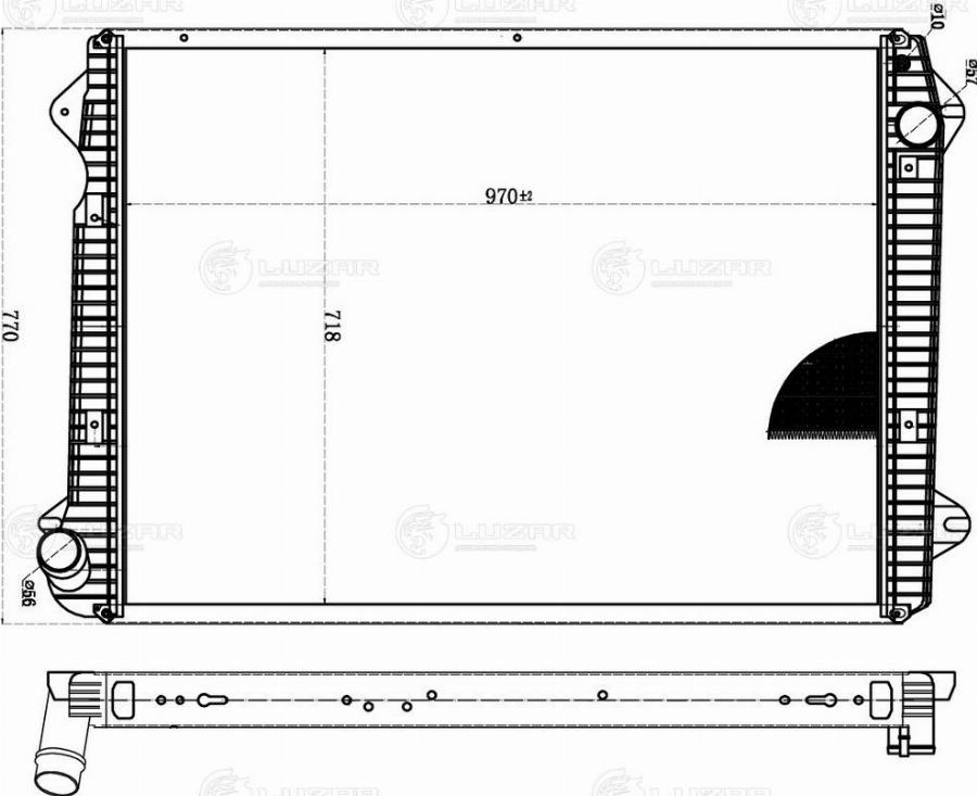 Luzar LRc 2810 - Радіатор, охолодження двигуна autocars.com.ua