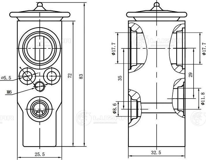 Luzar LTRV 2070 - Расширительный клапан, кондиционер avtokuzovplus.com.ua