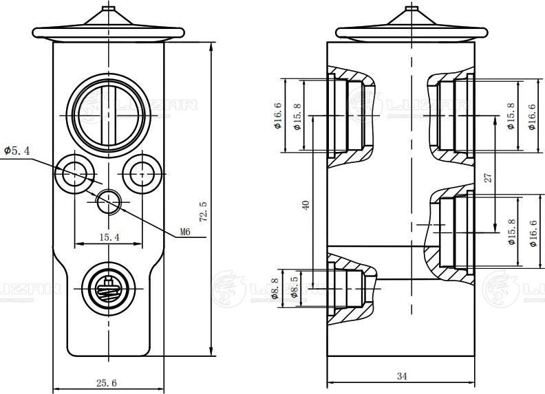 Luzar LTRV 2530 - Расширительный клапан, кондиционер avtokuzovplus.com.ua