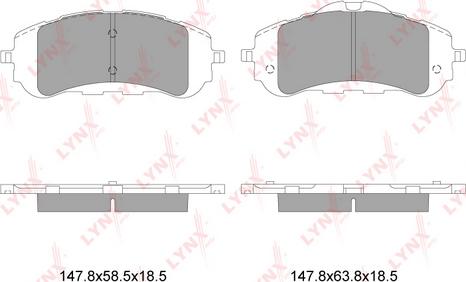 LYNXauto BD-6114 - Гальмівні колодки, дискові гальма autocars.com.ua