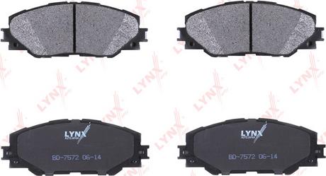 LYNXauto BD-7572 - Колодки тормозные передние TOYOTA RAV 4 2.0-2.2D 06> - AurisE150 1.8 10> autodnr.net