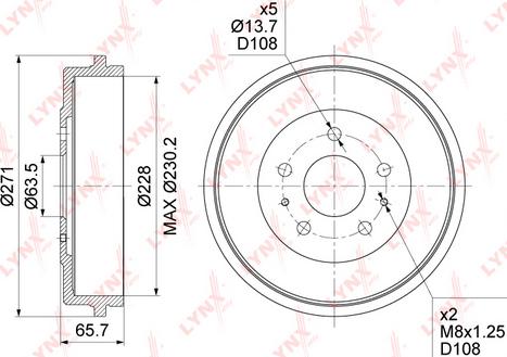 LYNXauto BM-1042 - Тормозной барабан avtokuzovplus.com.ua