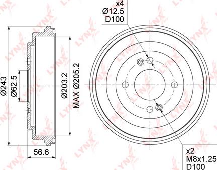 LYNXauto BM-1069 - Тормозной барабан avtokuzovplus.com.ua