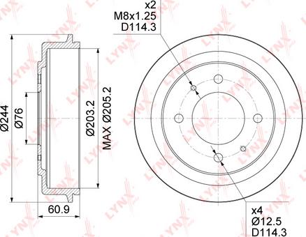 LYNXauto BM-1071 - Тормозной барабан avtokuzovplus.com.ua