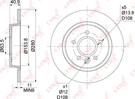 LYNXauto BN-1021 - Тормозной диск avtokuzovplus.com.ua