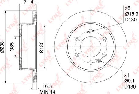 LYNXauto BN-1077 - Тормозной диск avtokuzovplus.com.ua