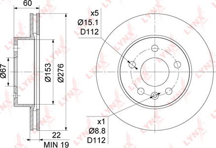 LYNXauto BN-1080 - Гальмівний диск autocars.com.ua