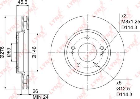 LYNXauto BN-1091 - Тормозной диск avtokuzovplus.com.ua