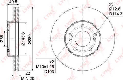 LYNXauto BN-1106 - Тормозной диск avtokuzovplus.com.ua