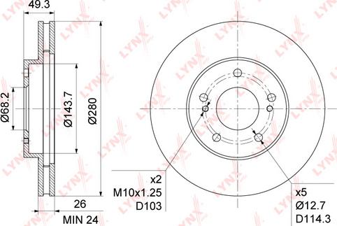 LYNXauto BN-1111 - Тормозной диск avtokuzovplus.com.ua