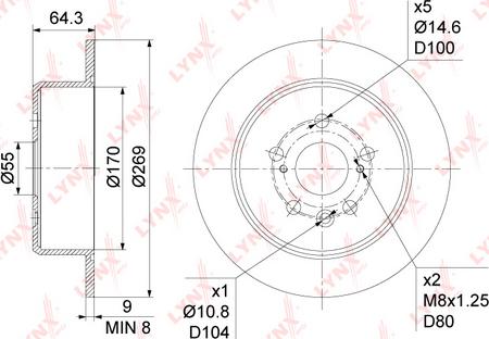 LYNXauto BN-1149 - Тормозной диск avtokuzovplus.com.ua